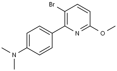 4-(3-Bromo-6-methoxy-2-pyridinyl)-N,N-dimethylbenzenamine,1308914-47-7,结构式
