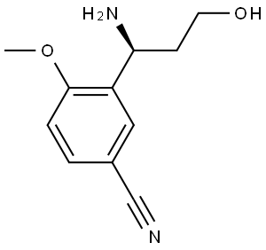 3-((1S)-1-AMINO-3-HYDROXYPROPYL)-4-METHOXYBENZENECARBONITRILE,1335455-54-3,结构式