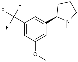 (2R)-2-[3-METHOXY-5-(TRIFLUOROMETHYL)PHENYL]PYRROLIDINE 结构式