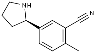 2-METHYL-5-[(2R)-PYRROLIDIN-2-YL]BENZONITRILE,1335836-77-5,结构式