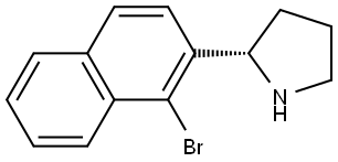 (2S)-2-(1-BROMONAPHTHALEN-2-YL)PYRROLIDINE 结构式