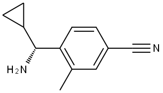 4-[(R)-AMINO(CYCLOPROPYL)METHYL]-3-METHYLBENZONITRILE 结构式