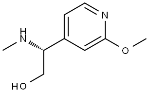 (R)-2-(2-methoxypyridin-4-yl)-2-(methylamino)ethan-1-ol 化学構造式