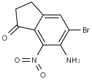 6-amino-5-bromo-7-nitro-2,3-dihydro-1H-inden-1-one 结构式