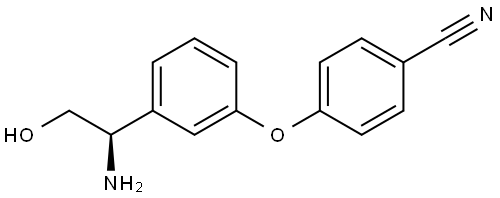 4-[3-((1R)-1-AMINO-2-HYDROXYETHYL)PHENOXY]BENZENECARBONITRILE 化学構造式