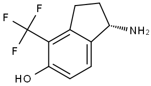 1-amino-4-(trifluoromethyl)-2,3-dihydro-1H-inden-5-ol Struktur