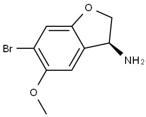 (3S)-6-bromo-5-methoxy-2,3-dihydro-1-benzofuran-3-amine 结构式