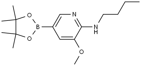 N-Butyl-3-methoxy-5-(4,4,5,5-tetramethyl-1,3,2-dioxaborolan-2-yl)-2-pyridinamine Struktur