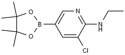 3-Chloro-N-ethyl-5-(4,4,5,5-tetramethyl-1,3,2-dioxaborolan-2-yl)-2-pyridinamine 结构式