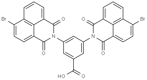 3,5-bis(6-bromo-1,3-dioxo-1H-benzo[de]isoquinolin-2(3H)-yl)benzoic acid 化学構造式