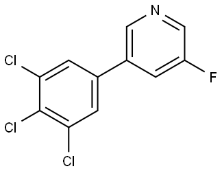 3-Fluoro-5-(3,4,5-trichlorophenyl)pyridine 化学構造式
