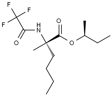(S)-(S)-仲丁基 2-甲基-2-(2,2,2-三氟乙酰胺基)己酸酯, 136306-98-4, 结构式