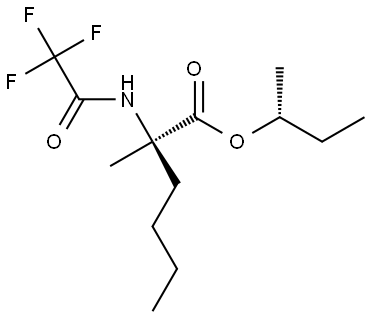 (R)-(R)-sec-butyl 2-methyl-2-(2,2,2-trifluoroacetamido)hexanoate 化学構造式