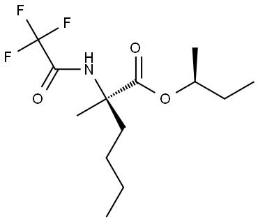 (R)-(S)-sec-butyl 2-methyl-2-(2,2,2-trifluoroacetamido)hexanoate 化学構造式