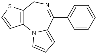 4-Phenyl-6H-pyrrolo<1,2-a>thieno<2,3-f><1,4>diazepine 化学構造式