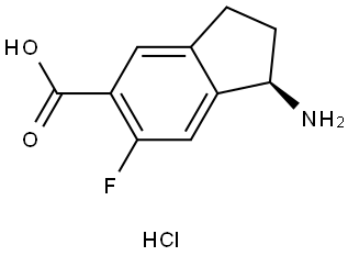 (1R)-1-amino-6-fluoro-2,3-dihydro-1H-indene-5-carboxylic acid hydrochloride Structure