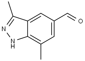 3,7-Dimethyl-1H-indazole-5-carboxaldehyde,1368102-49-1,结构式