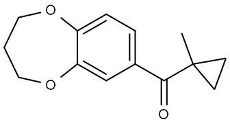 (3,4-Dihydro-2H-1,5-benzodioxepin-7-yl)(1-methylcyclopropyl)methanone Struktur