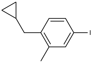 1-(cyclopropylmethyl)-4-iodo-2-methylbenzene 化学構造式