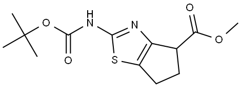 4H-Cyclopentathiazole-4-carboxylic acid, 2-[[(1,1-dimethylethoxy)carbonyl]amino]-5,6-dihydro-, methyl ester 化学構造式