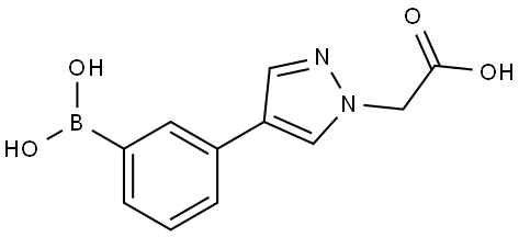 2-[4-(3-羟硼基苯基)-1H-吡唑-1-基]乙酸 结构式