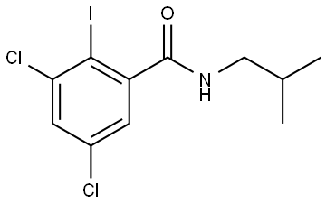 3,5-Dichloro-2-iodo-N-(2-methylpropyl)benzamide 化学構造式