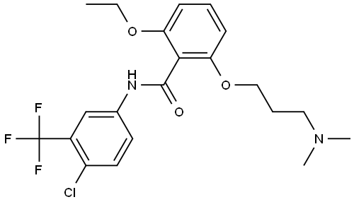 Benzamide, N-[4-chloro-3-(trifluoromethyl)phenyl]-2-[3-(dimethylamino)propoxy]-6-ethoxy- Structure