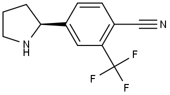 4-((2S)PYRROLIDIN-2-YL)-2-(TRIFLUOROMETHYL)BENZENECARBONITRILE 结构式