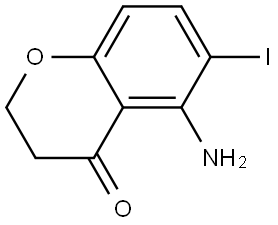 7-amino-6-iodo-3,4-dihydro-2H-1-benzopyran-4-one 结构式