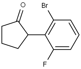 2-(2-bromo-6-fluorophenyl)cyclopentanone,1391271-57-0,结构式