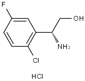 Benzeneethanol, β-amino-2-chloro-5-fluoro-, hydrochloride (1:1), (βR)- Structure