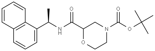 tert-butyl 2-(((R)-1-(naphthalen-1-yl)ethyl)carbamoyl)morpholine-4-carboxylate 化学構造式