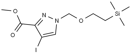 methyl 4-iodo-1-((2-(trimethylsilyl)ethoxy)methyl)-1H-pyrazole-3-carboxylate Structure