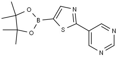2-(5-Pyrimidyl)thiazole-5-boronic acid pinacol ester Structure