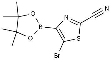 5-Bromo-2-cyanothiazole-4-boronic acid pinacol ester,1402227-37-5,结构式