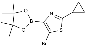 5-Bromo-2-(cyclopropyl)thiazole-4-boronic acid pinacol ester Struktur