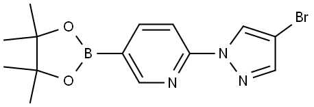 2-(4-Bromo-1H-pyrazol-1-yl)pyridine-5-boronic acid pinacol ester 结构式