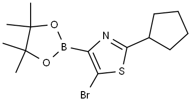 5-Bromo-2-(cyclopentyl)thiazole-4-boronic acid pinacol ester Structure