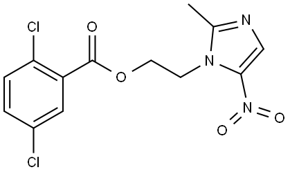 2-(2-methyl-5-nitro-1H-imidazol-1-yl)ethyl 2,5-dichlorobenzoate Struktur