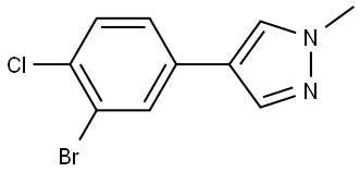 4-(3-bromo-4-chlorophenyl)-1-methyl-1H-pyrazole 结构式