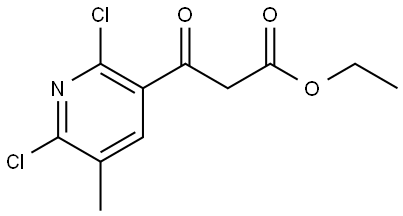 Ethyl 2,6-dichloro-5-methyl-β-oxo-3-pyridinepropanoate 结构式