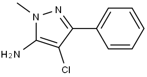 4-chloro-1-methyl-3-phenyl-1H-pyrazol-5-amine 结构式