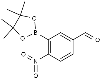 4-nitro-3-(4,4,5,5-tetramethyl-1,3,2-dioxaborolan-2-yl)benzaldehyde 结构式