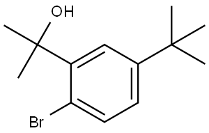 2-Bromo-5-(1,1-dimethylethyl)-α,α-dimethylbenzenemethanol,1425378-83-1,结构式