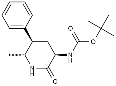 tert-butyl N-[(3R,5R,6R)-6-methyl-2-oxo-5-phenyl-3-piperidyl]carbamate,1426935-98-9,结构式