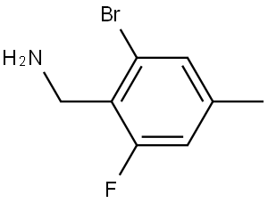 (2-BROMO-6-FLUORO-4-METHYLPHENYL)METHANAMINE Structure