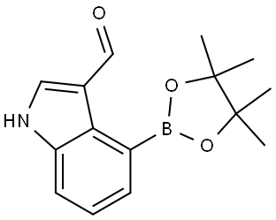 4-(4,4,5,5-tetramethyl-1,3,2-dioxaborolan-2-yl)-1H-indole-3-carbaldehyde,1428772-57-9,结构式