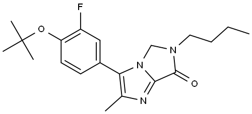 3-(4-(tert-butoxy)-3-fluorophenyl)-6-butyl-2-methyl-5,6-dihydro-7H-imidazo[1,5-a]imidazol-7-one,1432570-75-6,结构式