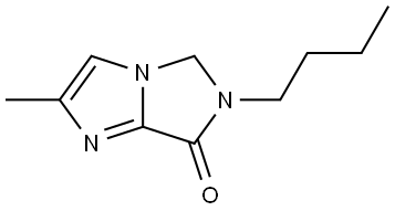 6-Butyl-5,6-dihydro-2-methyl-7H-imidazo[1,5-a]imidazol-7-one 结构式