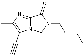 6-Butyl-3-ethynyl-5,6-dihydro-2-methyl-7H-imidazo[1,5-a]imidazol-7-one,1432572-50-3,结构式
